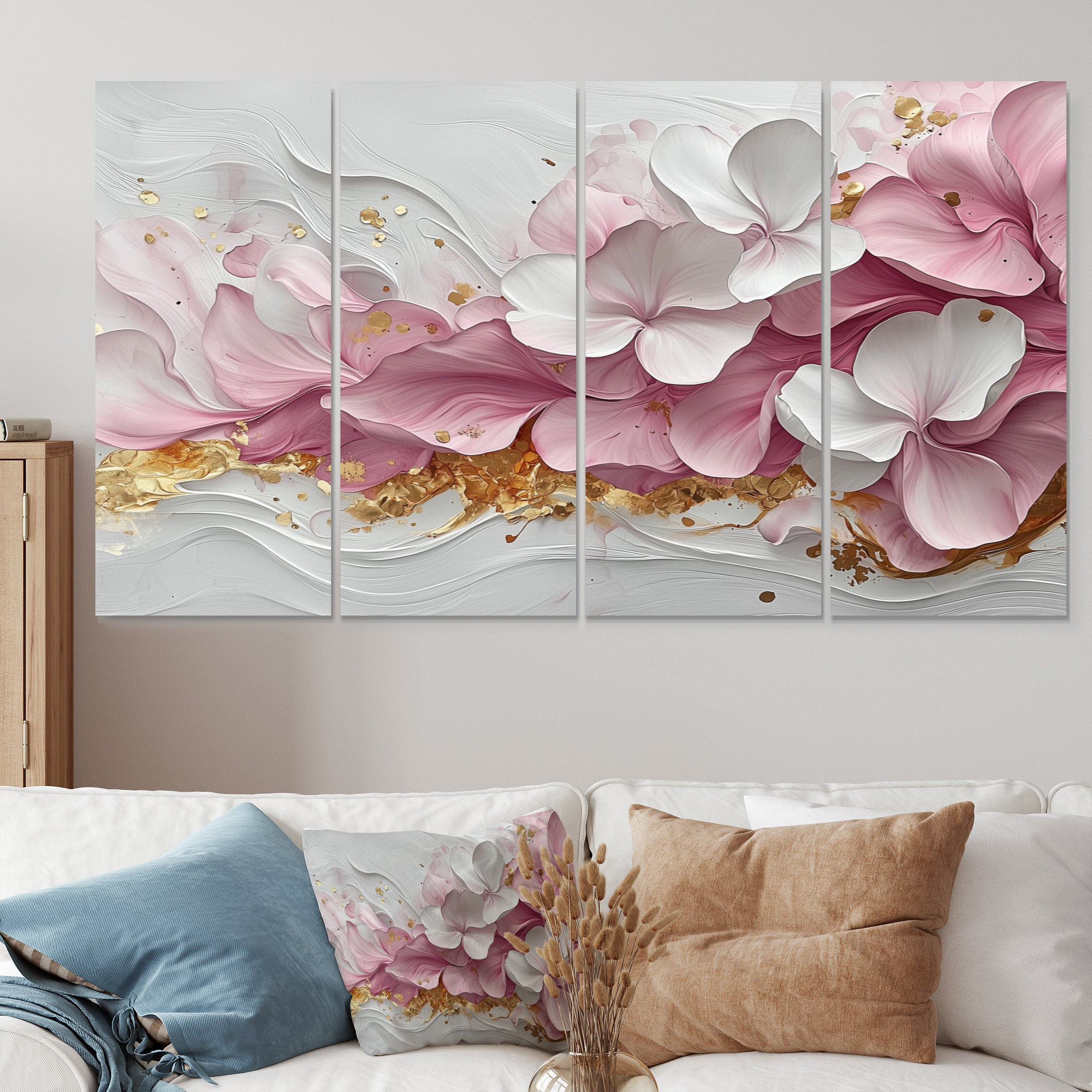 Lark Manor™ Golden Pink Elegant Veins Of Flower Petals VIII - Flowers ...