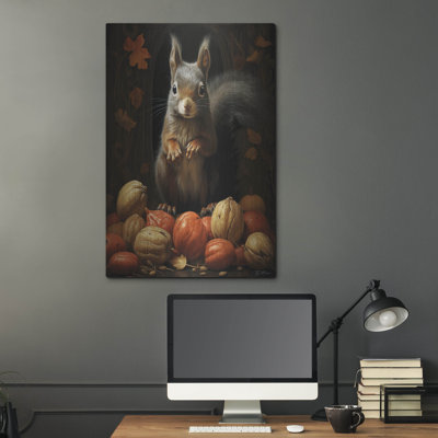 Art mural luxueux «Black Squirrel With Nuts» par Momart