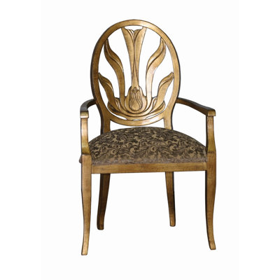 Chaise avec accoudoirs en bois massif Monahan