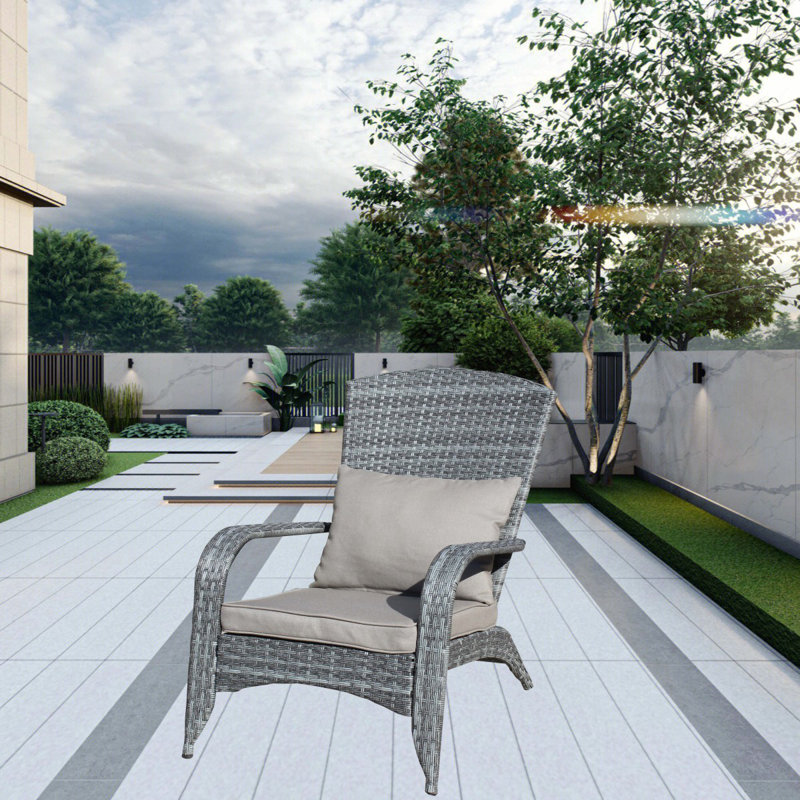 Chaise de patio avec coussins, Coussin gris / cadre gris