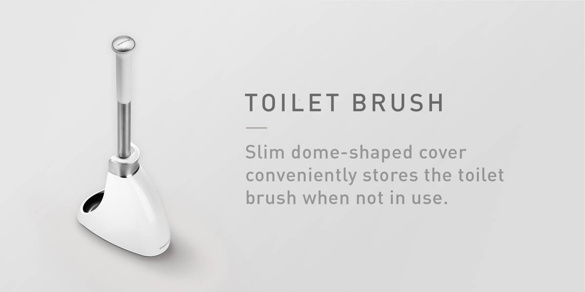 Simplehuman Plunger and Toilet Brush Bundle, White