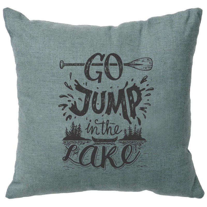 Coussin Wooded River Image - Jump in Lake - Gris lin, gris