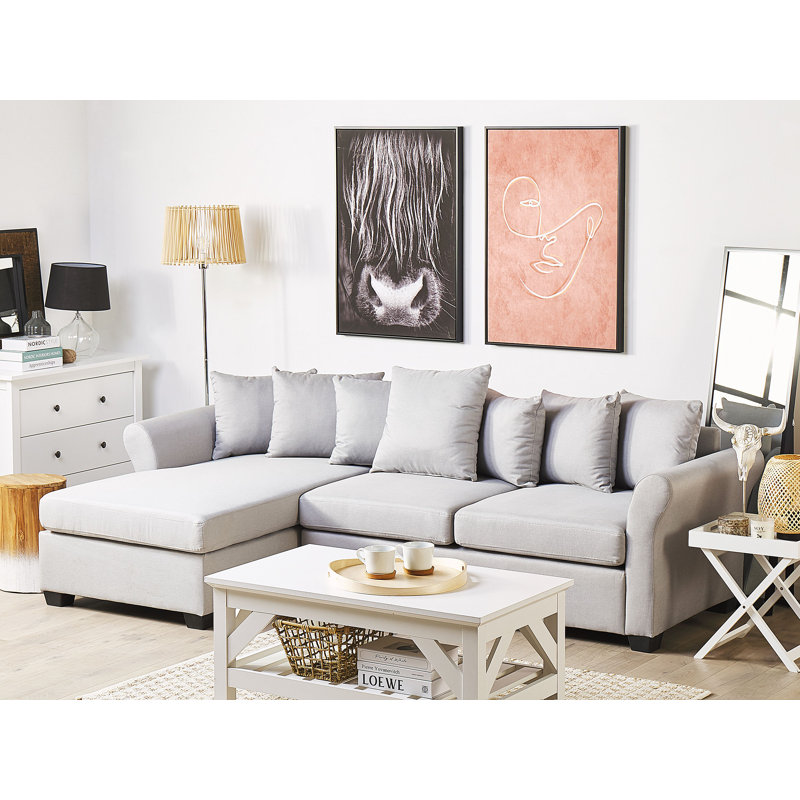 Douglassville 3 Seater Corner Sofa , Light Grey
