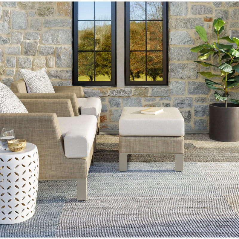 Rectangle Campbelle Patchwork Hand Woven Flatweave Recycled P.E.T. Indoor/Outdoor Area Rug in Gray, Rectangle 6' x 9'