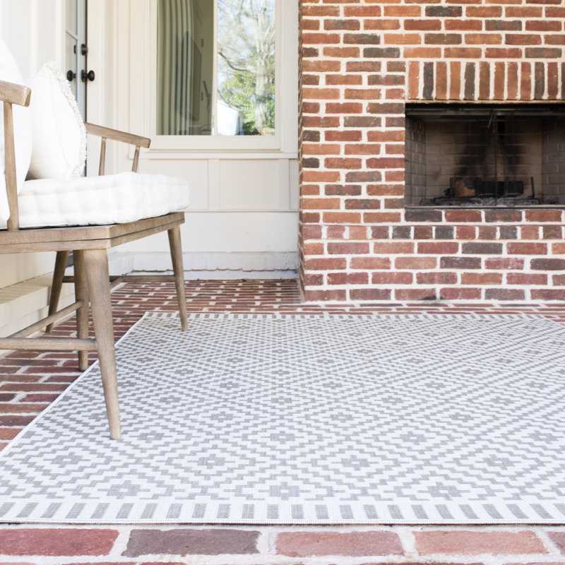Babin Flatweave Indoor/Outdoor Grey Rug, Rectangle 200 x 290cm