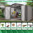 Large Grey Metal Outdoor Storage Shed With Double Door And Windows, Waterproof, For Grill Generator In Backyard Two Waterproof Tool Backyard, Patio, Lawn, Poolside, Grey, Ideal Snow ,-118959979