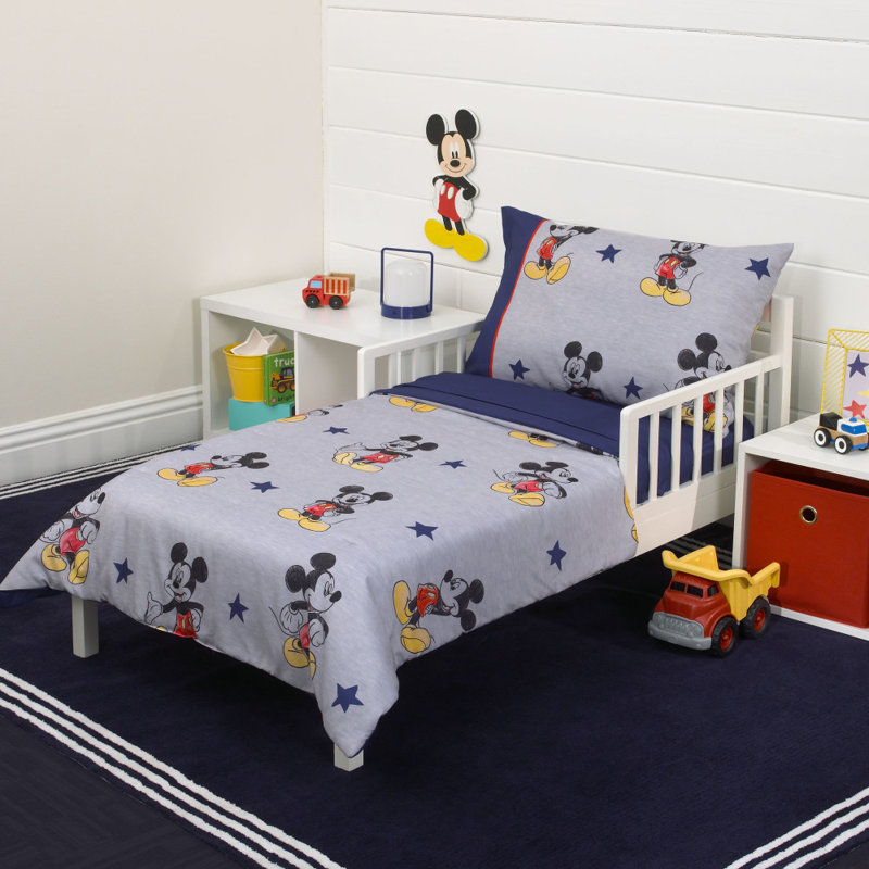 Ensemble de literie pour tout-petits 4 pièces Mickey Mouse
