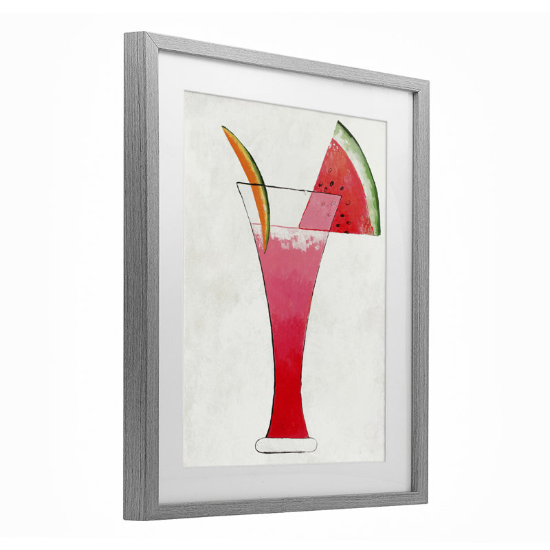 «Summer Cocktail Watermelon Slice», reproduction encadrée sous verre, conception par Lorenzo Collective, H 16 po x l 13 po
