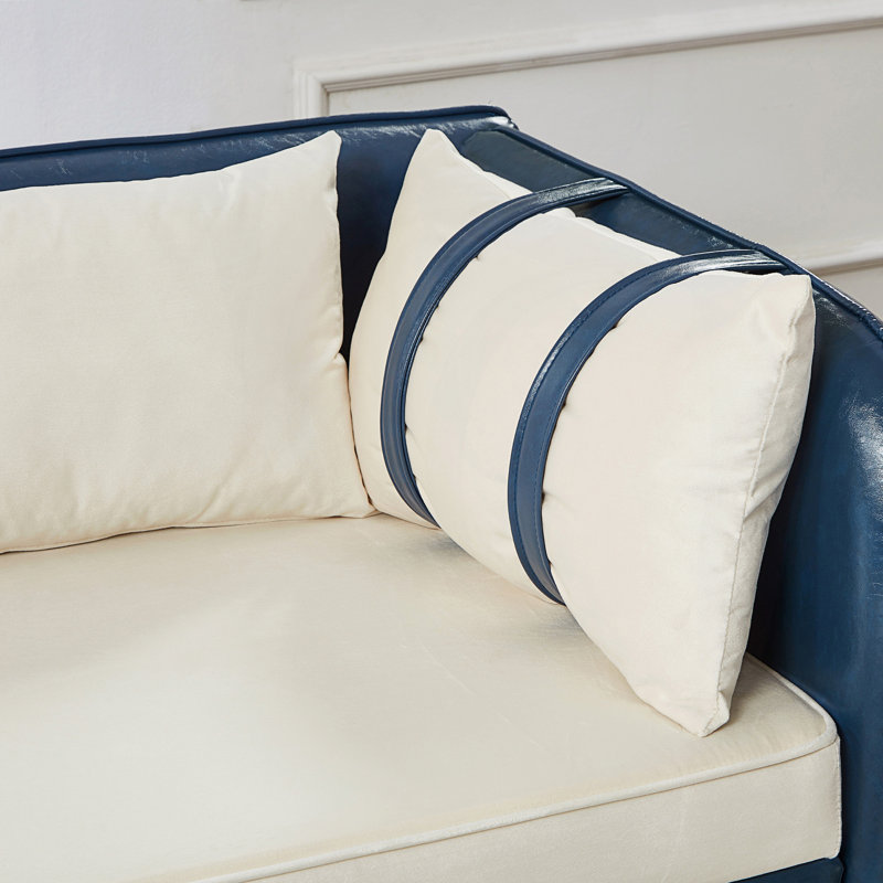 Canapé avec rangement, Beige / bleu