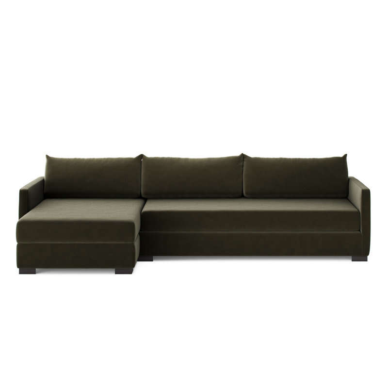 Canapé-lit Klein 2PC LAF avec rangement, Mélange de coton et de cacao Surrey, Orienté vers la gauche