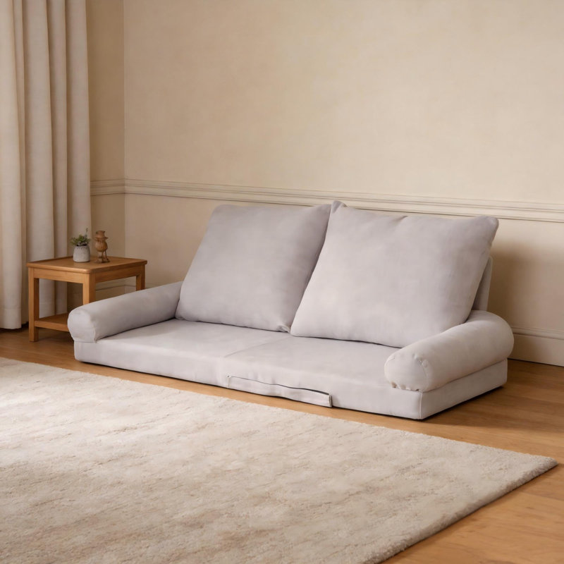Fauteuil à billes convertible ajustable et pliable pour adultes, multi-usage pour dortoir | blanc cassé | Profondeur du siège 63,78
