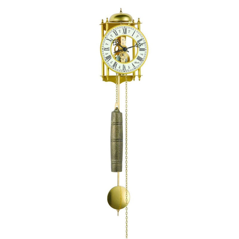 Maselek Metal Wall Clock, Gold/Cooper