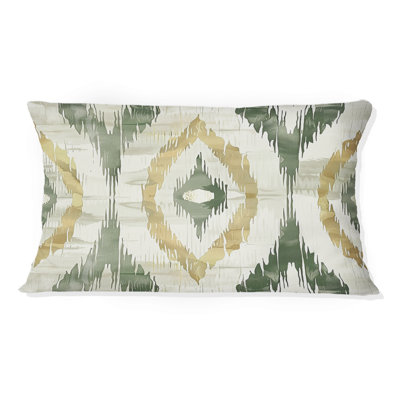 Motif lombaire rétro géométrique doré et vert II
