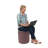 18 inch Round Everyday Two-Texture Microfiber + Vinyl Ottoman, 19 inch Height-114989761