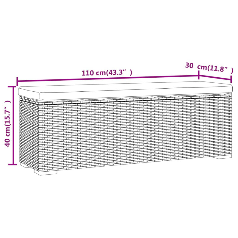 Metal Outdoor Bench, Brown