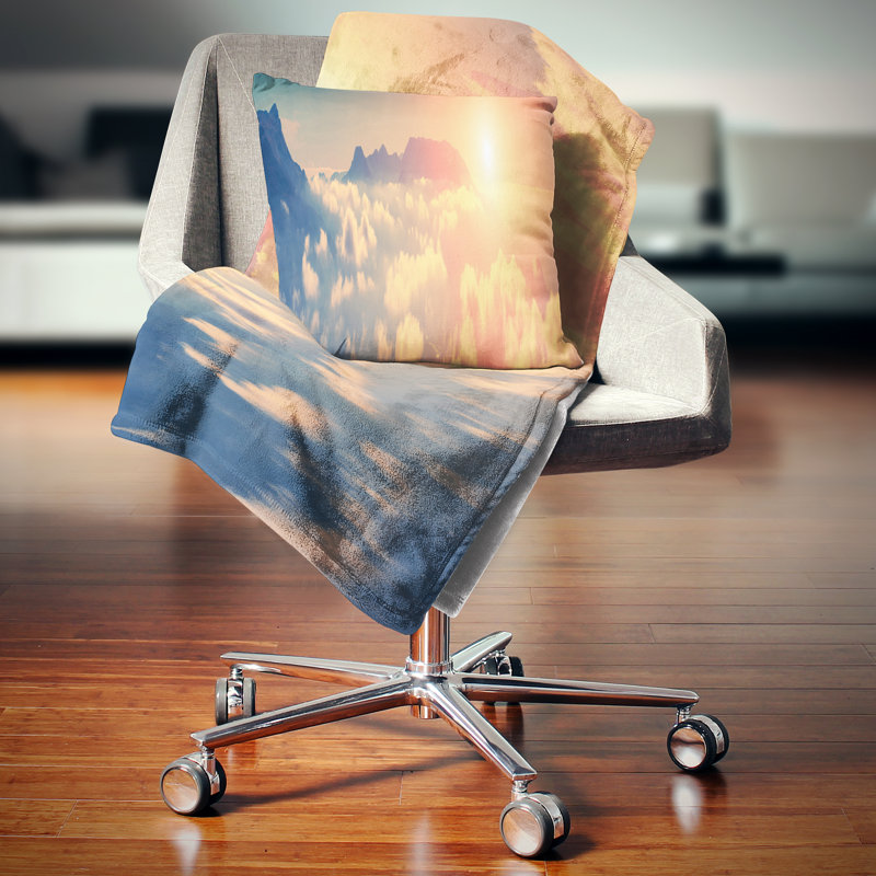 Sky above Floating Clouds - Landscape Printed Pillow, Rectangle 12"H x 20"W, Lumbar Pillow