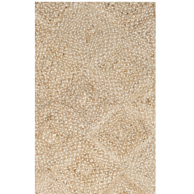 Abrahams Natural Fiber Hand Woven Jute Geometric Rug