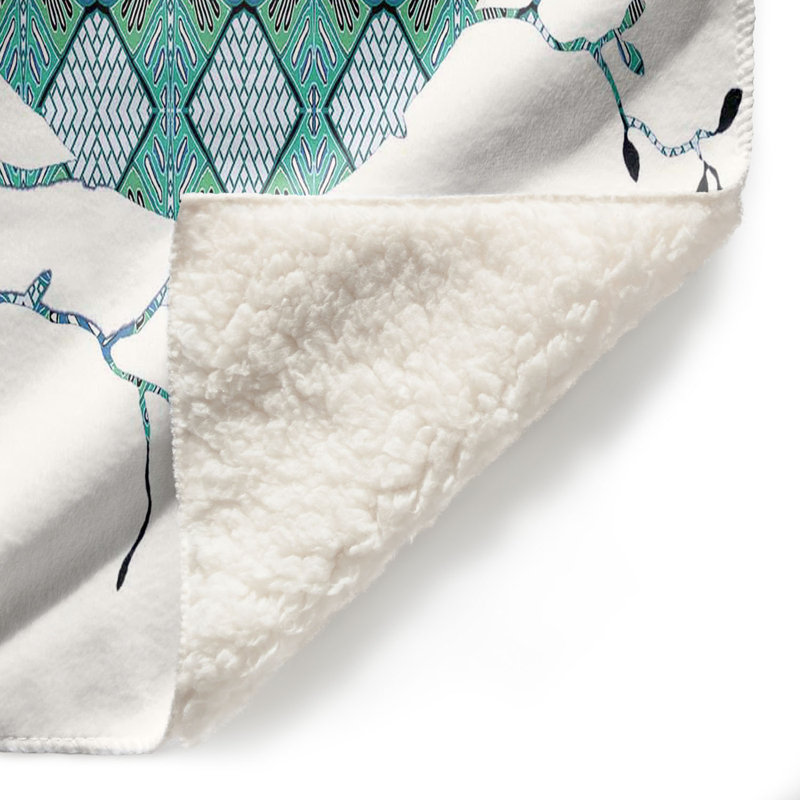  Jeté Owl Argyle, l 51 po x L 60 po, Sarcelle /Gris / Blanc