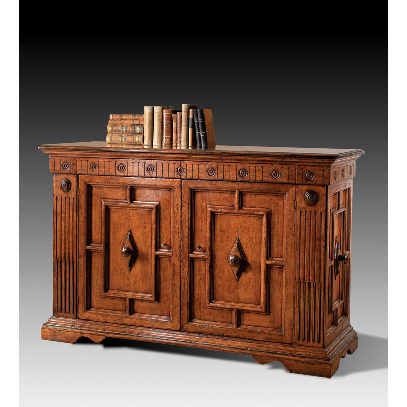 Tuscan 77" Wide 2 Drawer Walnut Wood Sideboard