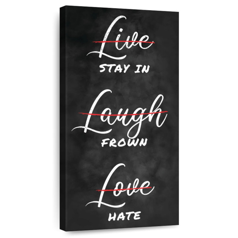 Stay In Frown Hate, typographie, H 36 po x l 18 po