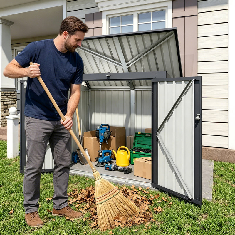Outdoor Trash Can Storage Shed