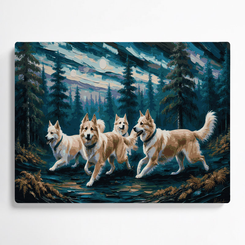 Chiens, art mural gris en métal Buhund, H 11 po x l 14 po