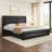 Avelle Vegan Leather Metal Platform Storage Bed with Drawers and Built-In USB Ports-866905213-866769617
