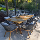 Braylin 8 - Person Wicker Patio Dining Set with Rectangular Table , Cushions Included