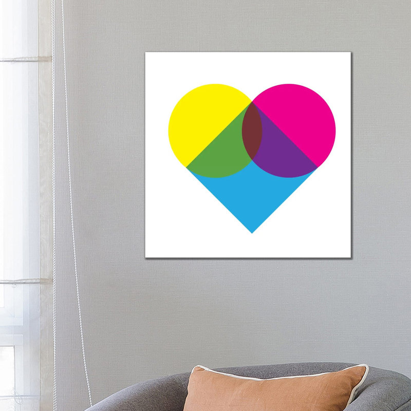 Modern Art- Fluorescent Heart Diagram by 5by5collective - Wrapped Canvas Gallery-Wrapped Canvas Giclée, 66.04cm H x 66.04cm W
