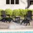 Ensemble de 5 chaises Adirondack en plastique Hdpe avec table d'appoint et repose-pieds - Ensemble de conversation pour l'extérieur