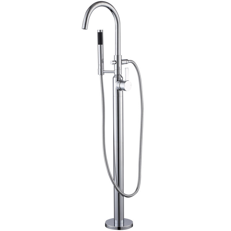 Single Handle Floor Mounted Freestanding Tub Filler, Chrome