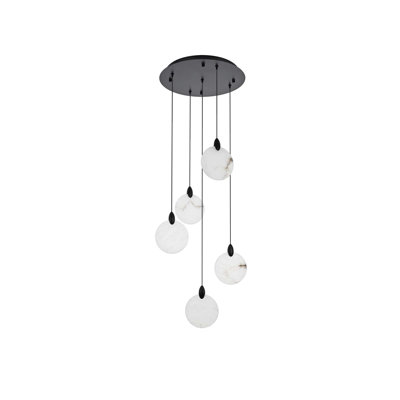 Avery 16 inch Alabaster Pendant in Black