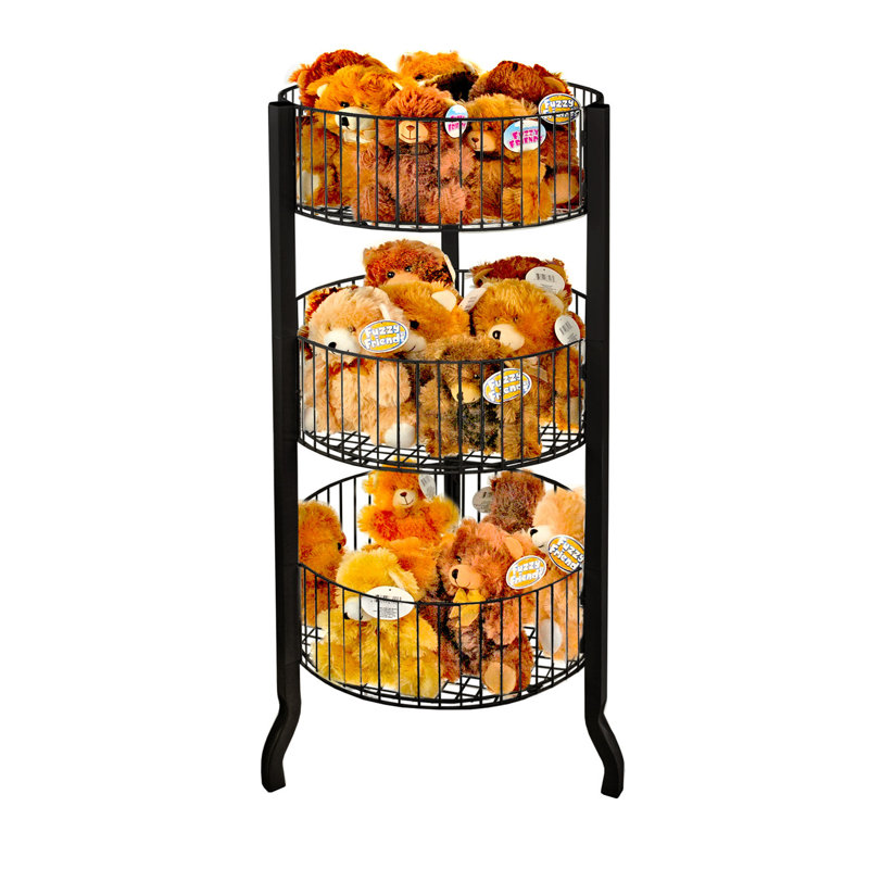 Three-Tiered Large Black Wire Bin