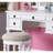 White Bedroom Vanity In Contemporary Style With Foldable Mirror, Padded Stool And Drawers For Cosmetic Storage, Echoing Golden Age Design, Solid Rubberwood Color, Drawers, Gilded Elegance, Simple-1220780791