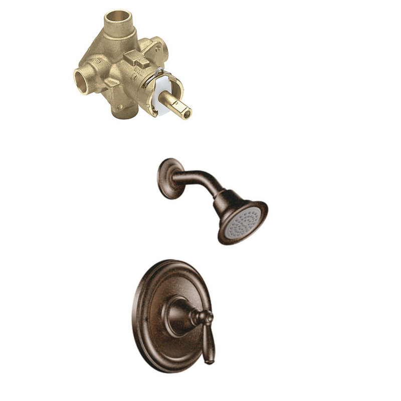 Brantford Shower Faucet with Rough-in Valve and Posi-Temp, Oil Rubbed Bronze