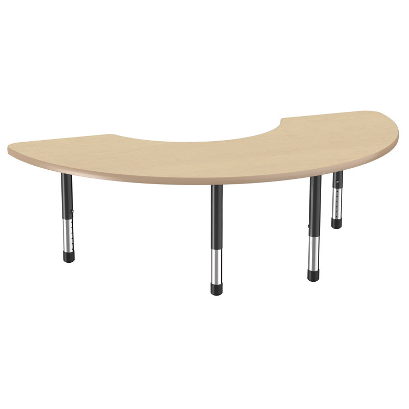 Table d'activité 36 "x 72" thermofusionnée avec pieds épais réglables - érable / érable / noir, Tanné