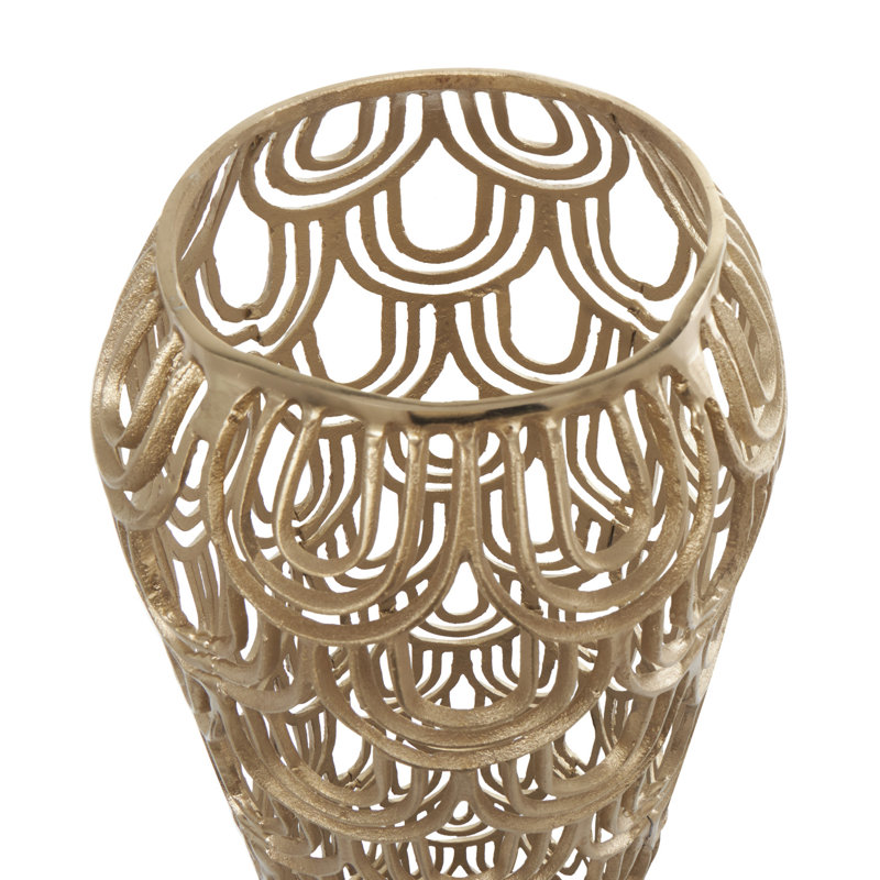 Vase de plancher Gathel, Or, H 34,8 po x l 11,3 po x P 11,3 po