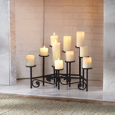 Hartnett 14'' H Metal Fireplace Candelabra