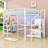 Metal Loft Bed With Open Wardrobe, LED Light, Desk, Charing Station And Storage Stair-118659725-116532766