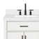 Tidworth 42'' Solid Wood Single Bathroom Vanity with 1.5'' White Quartz Top, Left Offset Rectangular Sink