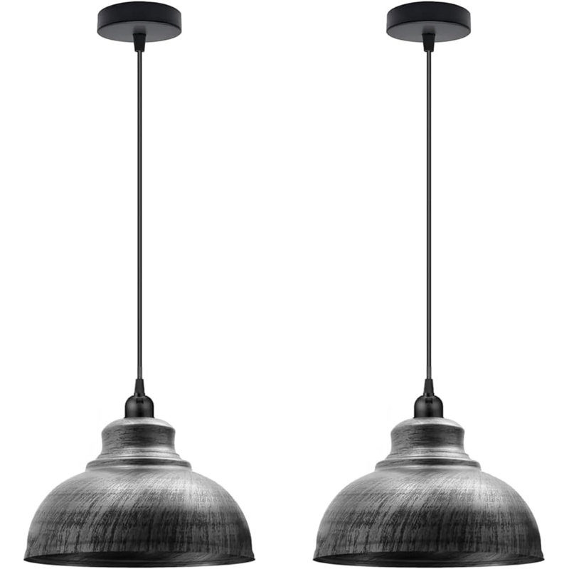Ensemble de 2 luminaires suspendus Modern Modern, Argent brossé