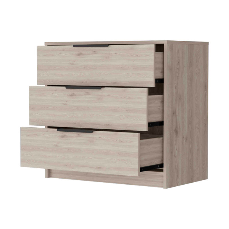 Commode à trois tiroirs, Gris clair