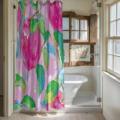 Rideau de douche standard 1 pièce Preppy Apple Blossoms