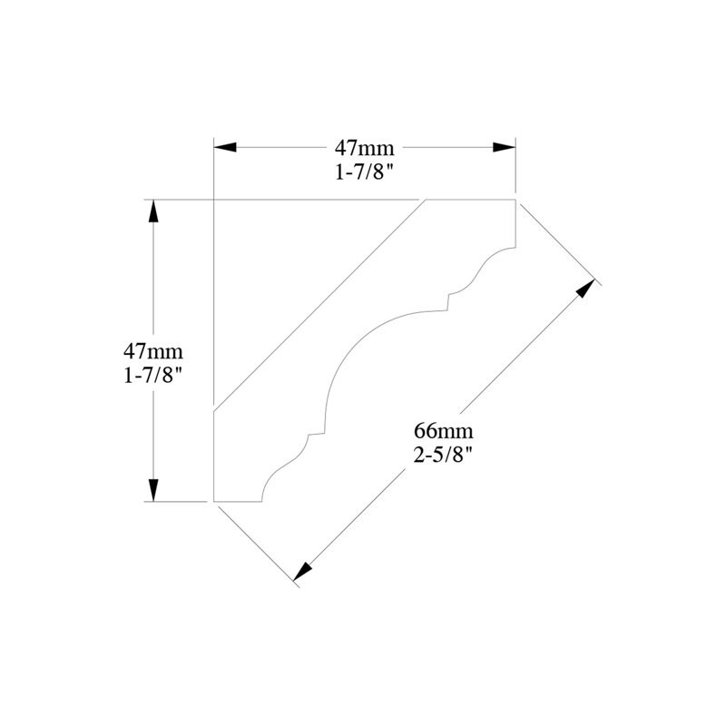 White High-Density Polyurethane Crown Moulding 78.75''