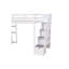 Lit mezzanine simple avec tiroirs et tiroirs de rangement, lit mezzanine en bois avec tablettes - blanc