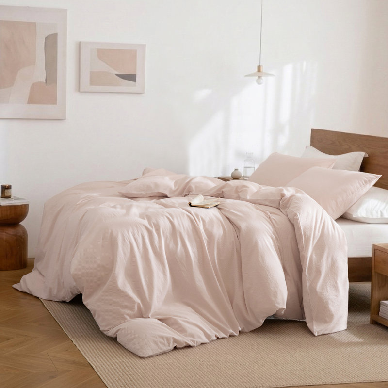 Soft Cotton Duvet Cover With Subtle Fine Stripes – Lightweight, Skin-friendly, Naturally Wrinkled Comfort For Bedroom