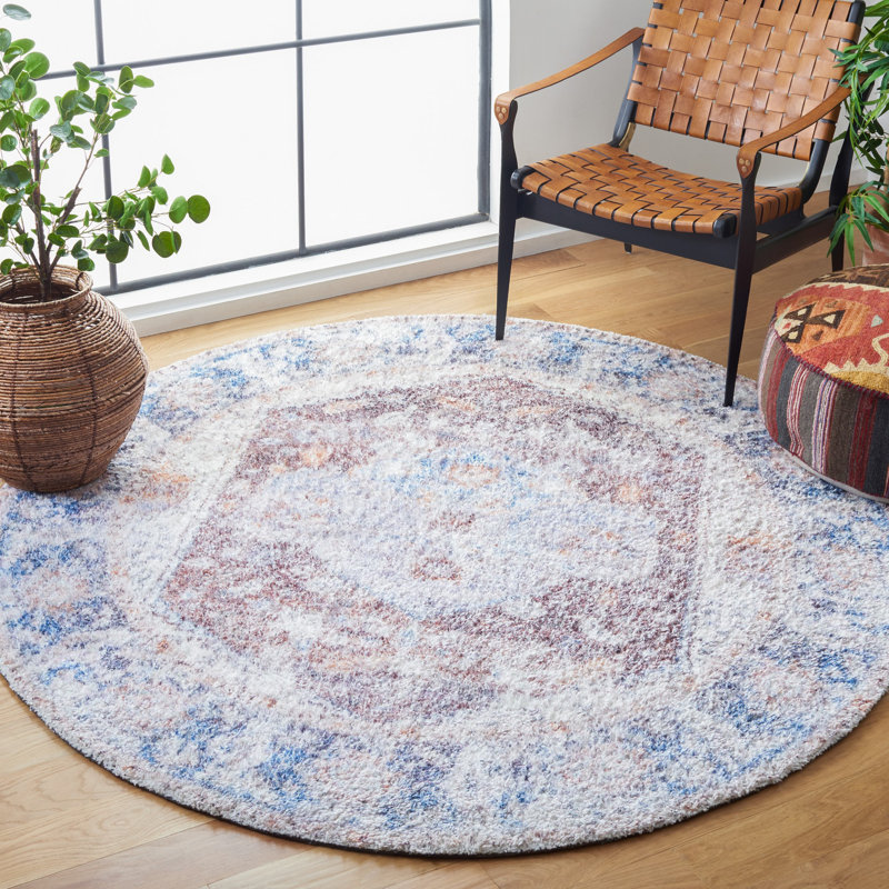 Hand Tufted Performance Oriental Rug, Round 6'