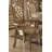 ACME Vendome Arm Chair (Set-2), Bone Synthetic Leather & Gold Patina-119232276-119232277