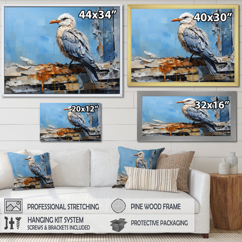 Collage de gardes-côtes Seagull, Cadre flottant noir, H 30 po x l 40 po x P 1,5 po