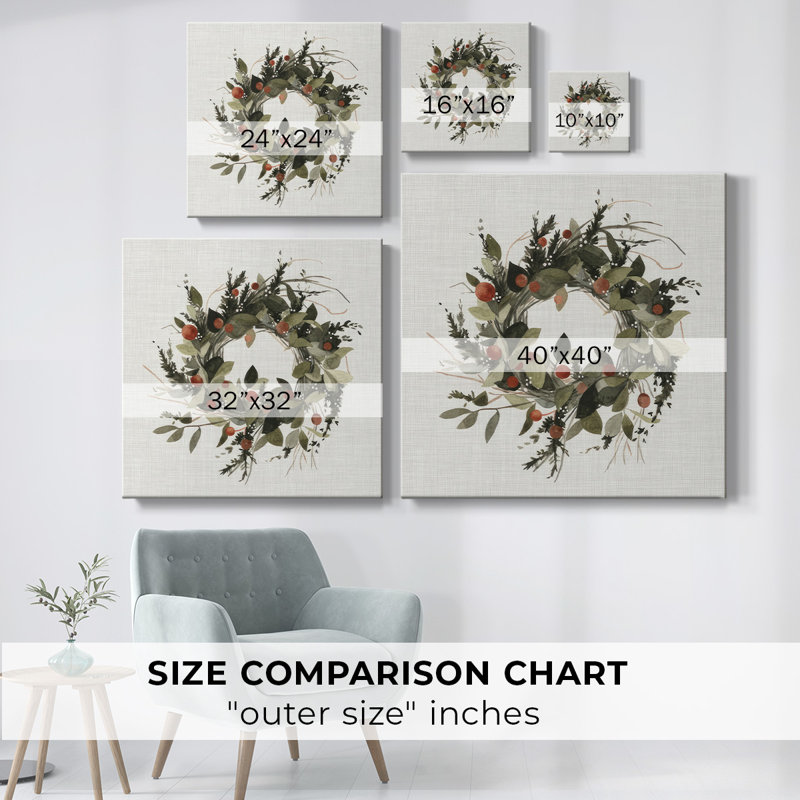 «Farmhouse Wreath II», reproduction sur toile, H 24 po x l 24 po x P 1,5 po